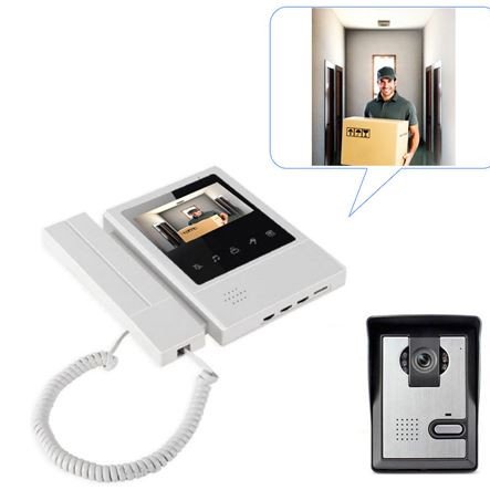 Θυροτηλεόραση μονοκατοικίας με κάμερα υψηλής ευκρίνειας & Night vision με μόνιτορ 3,2'' και υποδοχή για ηλεκτρονική κλειδαριά