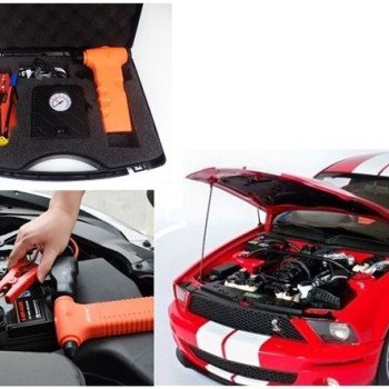 Σετ εκκινητής μπαταρίας αυτοκινήτου - Κομπρεσέρ επαναφορτιζόμενο 12 volt  - Power bank - Φακός -Σφυρί θραύσεως κρυστάλλων