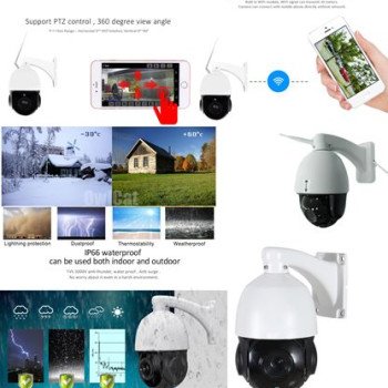 IP - WIFI Ρομποτική HD 1.3MP Κάμερα εξωτερικού χώρου - PTZ Dome με Zoom -Καταγραφή σε SD - Δείτε - Ακούστε - Καταγράψτε LIVE από Κινητό/Υπολογιστή/Tablet + Αποστολή Email όταν ανιχνεύσει κίνηση