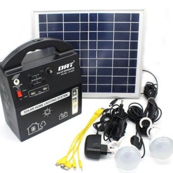 Ηλιακό πακέτο κιτ φωτισμού panel + Power Bank μπαταρία με θύρα USB + 4 λάμπες LED + 2 φακούς