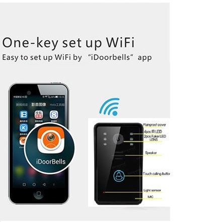 Κάμερα WiFi ενσωματωμένη στο κουδούνι πόρτας - Ειδοποίηση - Εικόνα και συνομιλία από το κινητό σας όσο μακριά και εάν βρίσκεσθε