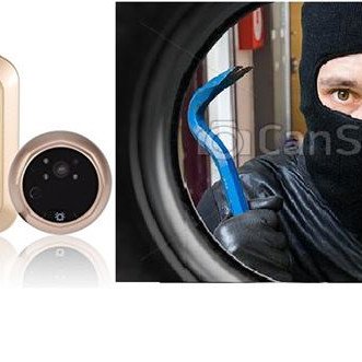 Κάμερα ματάκι πόρτας ευρυγώνια με νυχτερινή όραση- Θυροτηλεόραση διαμερίσματος - κάμερα + μόνιτορ + κουδούνι + αυτόματη φωτογράφιση επισκέπτη OEM