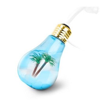 Υγραντήρας USB - Συσκευή αρωματοθεραπείας σε σχήμα λάμπας με φωτάκι LED