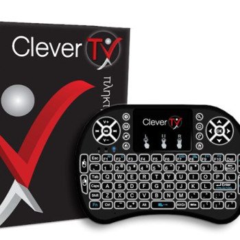 CleverTV Πληκτρολόγιο και Ποντίκι (2σε1) - Ασύρματο Μίνι Backlight Φωτειζόμενο Πληκτρολόγιο + Touchpad για CleverTV1-TV2-TV4 - Εμβέλεια 10 μ.