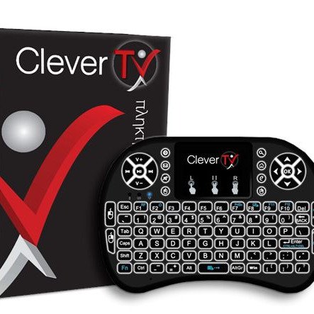 CleverTV Πληκτρολόγιο και Ποντίκι (2σε1) - Ασύρματο Μίνι Backlight Φωτειζόμενο Πληκτρολόγιο + Touchpad για CleverTV1-TV2-TV4 - Εμβέλεια 10 μ.