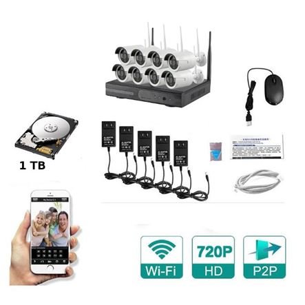 Καταγραφικό NVR  HD με 8 ασύρματες κάμερες IP και 1TB HDD SATA