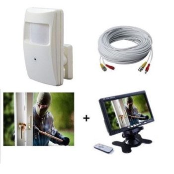 Σετ επίβλεψης Κρυφή κάμερα ραντάρ spy ενσύρματη + Μόνιτορ TFT 7'' + Καλώδιο σύνδεσης 10m