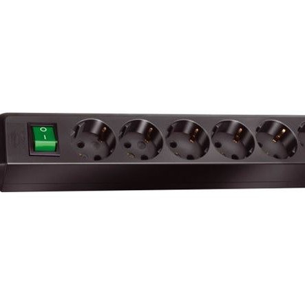 Πολύμπριζο 6 θέσεων με διακόπτη ON/OFF - Μαύρο Χρώμα