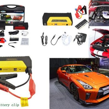 Σετ εκκινητής μπαταρίας αυτοκινήτου - Κομπρεσέρ επαναφορτιζόμενο 12 volt  - Φακός - Power bank με διαφορετικά βύσματα για να φορτίζετε όλες τις συσκευές σας