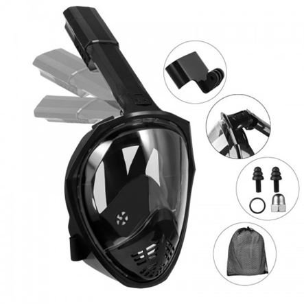 Μάσκa Θαλάσσης Full Face με mount για Αction Cam - σύστημα αντιθαμπώματος - anti fog σχεδιασμός - Blue Marine Full Face Ninja Free Breath