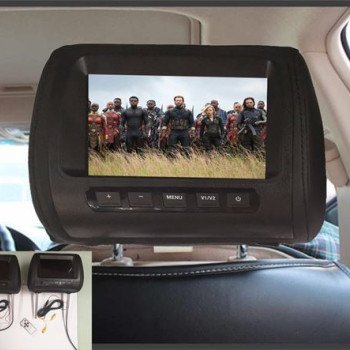 Προσκέφαλα καθίσματος με οθόνη  7" HD TFT LED (Σετ 2 Τεμάχια) + Τηλεχειριστήριο