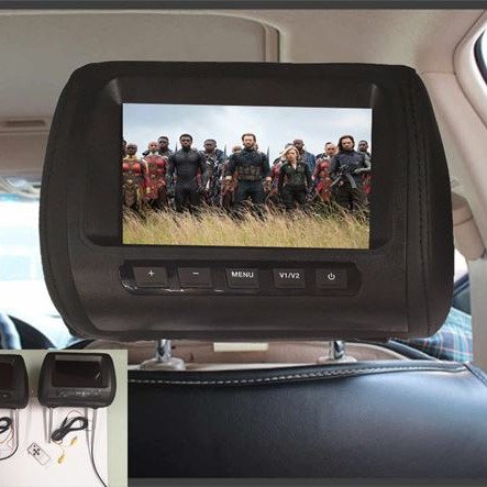 Προσκέφαλα καθίσματος με οθόνη  7" HD TFT LED (Σετ 2 Τεμάχια) + Τηλεχειριστήριο