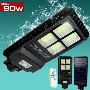 Ηλιακό φωτιστικό δρόμου 90 watt 432 Led με στεγανότητα IP 65 και τηλεχειριστήριο