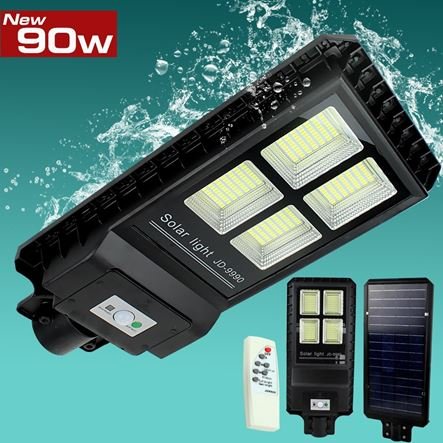 Ηλιακό φωτιστικό δρόμου 90 watt 432 Led με στεγανότητα IP 65 και τηλεχειριστήριο