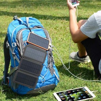 Ηλιακός φορτιστής - Power Bank 10.000 mah - Φακός _Αναδιπλούμενο αδιάβροχο ηλιακό panel για φόρτιση USB συσκευών για κινητά - MP3 - MP4 - Camera ΟΕΜ