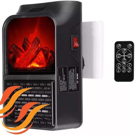 Αερόθερμο mini 900W οικονομικής κατανάλωσης με εικονική φλόγα τζακιού για τέλεια διακόσμηση και ζεστασιά