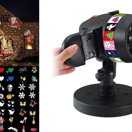 Φωτορυθμικό - Νυχτερινός Γιορτινός Φωτισμός με 12 Θέματα - Led Slides Projector για Χριστούγεννα, Πάσχα, Απόκριες, Άγιο Βαλεντίνο & Γενέθλια - Προβολέας Προτζέκτορας Σλάιντς