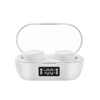 Ασύρματα ακουστικά Bluetooth stereo με θήκη - βάση φόρτισης και οθόνη ένδειξης επιπέδου φόρτισης