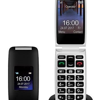 Κινητό Τηλέφωνο για Ηλικιωμένους με Ελληνικό Μενού -  Μεγάλα Πλήκτρα - Κουμπί SOS - Άμεση Ειδοποίηση σε 5 αριθμούς-Κατάλληλο και για ακουστικά Βαρηκοίας