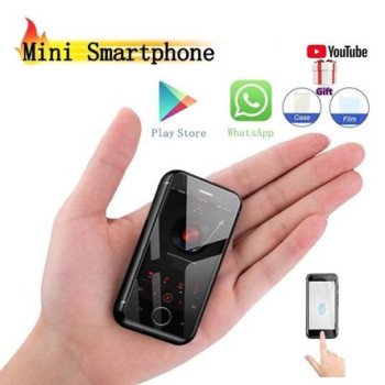 CleverPhone™ Jelly Pro – Το Μικρότερο Smartphone στο Κόσμο με 4G δίκτυο – όψη iPhone με Android λειτουργικό- Οθόνη αφής – Δαχτυλικό αποτύπωμα – Google Play Store – 4 πύρηνος – WIFI – BLUETOOTH - Μαύρο