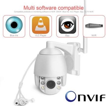 IP - WIFI Ρομποτική HD Κάμερα εξωτερικού χώρου ONVIF - PTZ Dome με IP66  αδιαβροχοποίηση -Καταγραφή σε SD - Δείτε - Ακούστε - Καταγράψτε LIVE από Κινητό + Αποστολή Email όταν ανιχνεύσει κίνηση