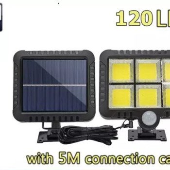 Ηλιακός προβολέας εξωτερικού χώρου IP 65 10W με 120 ισχυρά SMD LED και ανίχνευση κίνησης