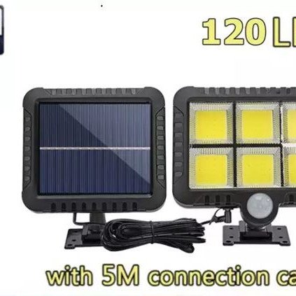 Ηλιακός προβολέας εξωτερικού χώρου IP 65 10W με 120 ισχυρά SMD LED και ανίχνευση κίνησης
