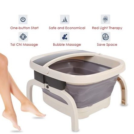 Ποδομασάζ - Ποδόλουτρο ηλεκτρικό με δόνηση για ξεκούραστα πόδια - Πτυσσόμενο Compression Foot Bath Massager