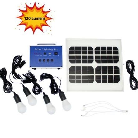 Ηλιακό  σύστημα φωτισμού με 4 λάμπες led 12v  και πάνελ  Solar φωτοβολταϊκό 15Watt - Έξοδος usb για φόρτιση μικροσυσκευών