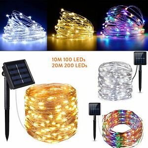 100 ηλιακά χριστουγεννιάτικα λαμπάκια LED αδιάβροχα διακοσμητικά για την βεράντα και τον κήπο σας Προσφέρονται  σε 3 αποχρώσεις Λευκό ψυχρό-Ζεστό-Πολύχρωμο