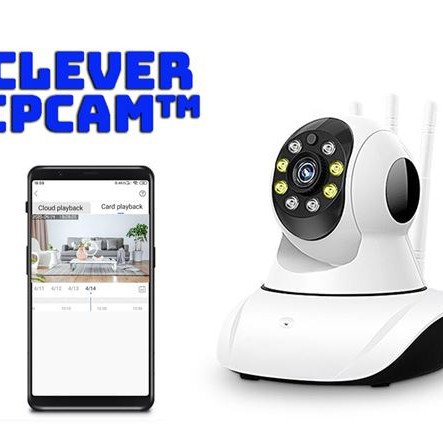 Clever IPcam™ – Ip WiFi κάμερα ρομποτική περιστρεφόμενη 360° – HD ανάλυση 960p – 2MP φακό με αισθητήρα 1/4 CMOS – Ανίχνευση κίνησης – ONVIF – Ειδοποιήσεις alarm στο κινητό – Live παρακολούθηση