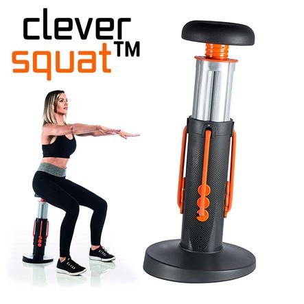 Clever Squat™ – Όργανο γυμναστικής Squat – 3 επίπεδα εκγύμνασης – 15 παραλλαγές ασκήσεων squat – 5ο κλίση για σωστή τεχνική – Ρυθμιζόμενο ύψος – Σταθερή βάση – Ελαφρύ, αποθηκεύεται εύκολα