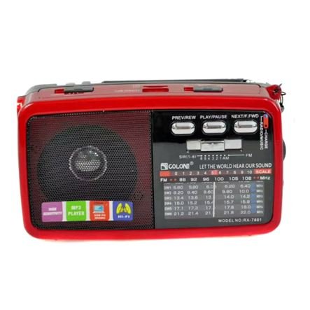 OEM Φορητό ραδιόφωνο με δυνατό ηχείο 3W - USB/Micro SD - Mp3 Player - Multimedia Speaker - FM Radio & Φακός LED