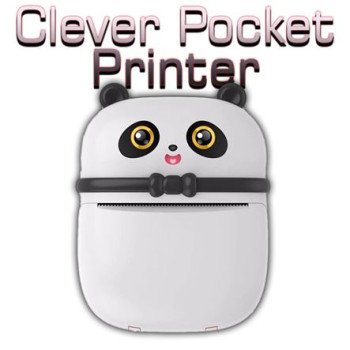 Clever Pocket Printer – Mini ασπρόμαυρος φορητός εκτυπωτής – Θερμική ασπρόμαυρη εκτύπωση χωρίς μελάνι – 200DPI – 1000 mAh Μπαταρία λιθίου – Φόρτιση με καλώδιο MicroUSB – Χαρτί εκτύπωσης: 57X30mm