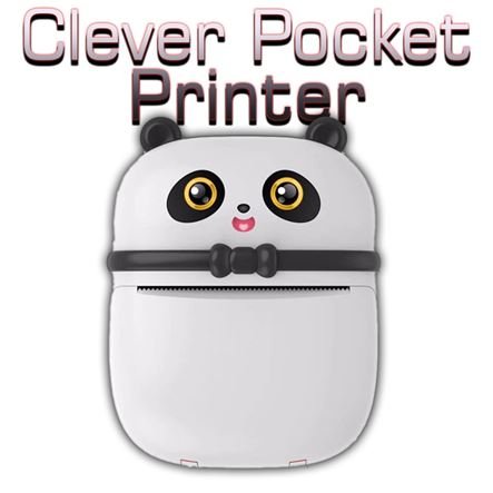 Clever Pocket Printer – Mini ασπρόμαυρος φορητός εκτυπωτής – Θερμική ασπρόμαυρη εκτύπωση χωρίς μελάνι – 200DPI – 1000 mAh Μπαταρία λιθίου – Φόρτιση με καλώδιο MicroUSB – Χαρτί εκτύπωσης: 57X30mm