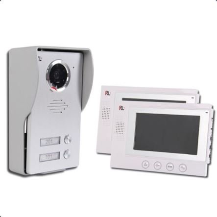 Θυροτηλεόραση έγχρωμη για 2 διαμερίσματα με 2 Μόνιτορ 7" TFT LCD και διπλή μπουτονιέρα