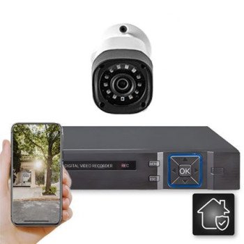 Δικτυακό CLOUD καταγραφικό DVR 4 CH με 1 ενσύρματη αδιάβροχη κάμερα νυχτερινής λήψης 2MP