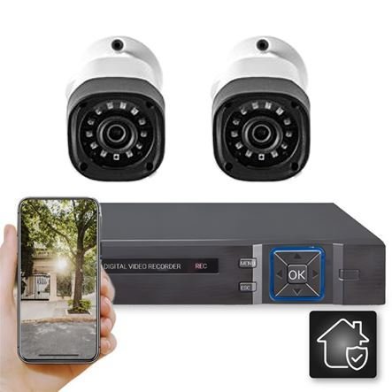 Δικτυακό CLOUD καταγραφικό DVR 4 CH με 2 ενσύρματες αδιάβροχες κάμερες νυχτερινής λήψης 2MP
