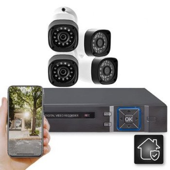 Δικτυακό CLOUD καταγραφικό DVR 4 CH με 4 ενσύρματες αδιάβροχες κάμερες νυχτερινής λήψης 2MP
