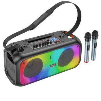Multimedia Σύστημα Bluetooth Karaoke 2x15W με 2 ασύρματα Μικρόφωνα + Τηλεχειριστήριο + Πολύχρωμο Φωτισμό - USB SD MP3 Player - Ραδιόφωνο