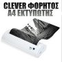 Clever A4 Φορητός Θερμικός Ασπρόμαυρος Εκτυπωτής – Χωρίς Μελάνι – Σύνδεση με κινητό μέσω Bluetooth και με τον H/Y μέσω USB – Ασπρόμαυρη θερμική εκτύπωση φωτογραφιών JPG και αρχείων τύπου PDF/WORD