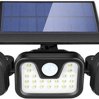 Τριπλός ηλιακός προβολέας LED με 74 smd με ανιχνευτή κίνησης και 3 λειτουργίες
