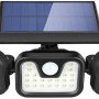 Τριπλός ηλιακός προβολέας LED με 74 smd με ανιχνευτή κίνησης και 3 λειτουργίες