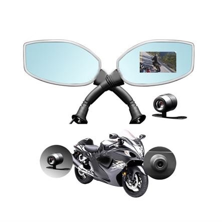 Καθρέπτες μηχανής με ενσωματωμένη κάμερα καταγραφής πορείας και κάμερα οπισθοπορείας