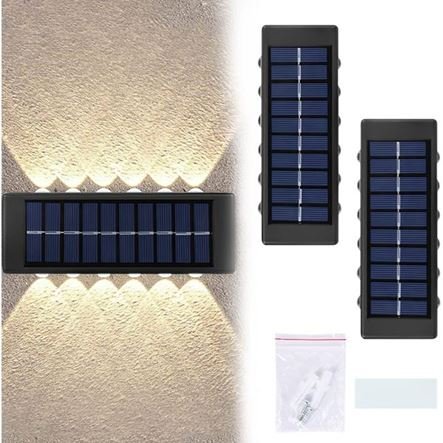Ηλιακό φωτιστικό τοίχου με 12 led (Σετ 2 τμχ.)
