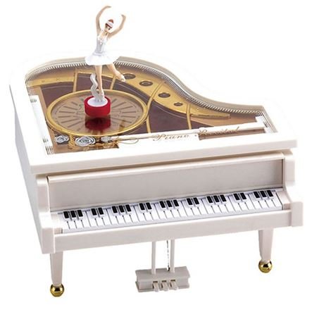 Μουσικό κουρδιστό κουτί πιάνο με μπαλαρίνα που χορεύει στους ρυθμούς κλασσικής μουσικής