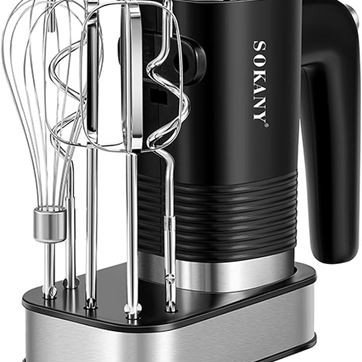 Μίξερ Χειρός 800W με 2 ζεύγη αναδευτήρων και αβγοδάρτη - βάση και 5 ταχύτητες