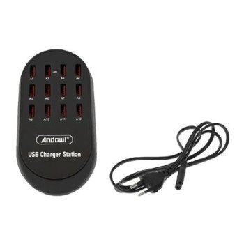 Φορτιστής πρίζας με 12 θύρες USB 60W 2.4A/1A