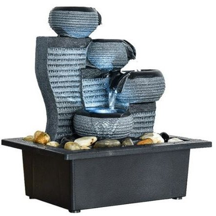 Συντριβάνι διακοσμητικό με τρεχούμενο νερό και φωτισμό Feng Shui