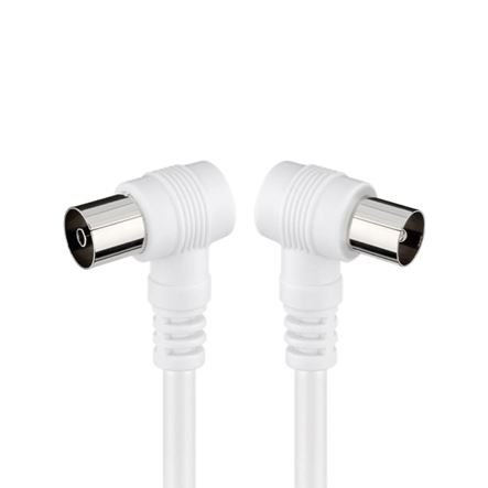 Καλώδιο κεραίας Coaxial Male/Coaxial Female 5m γωνιακό COAXMF5 TNB λευκό